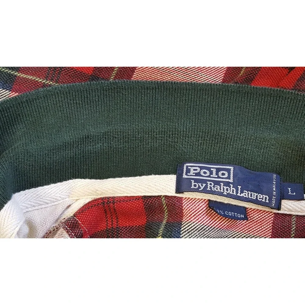 Polo By Ralph Lauren Polo Shirt Men's Large Long Sleeve Plaid Vintage